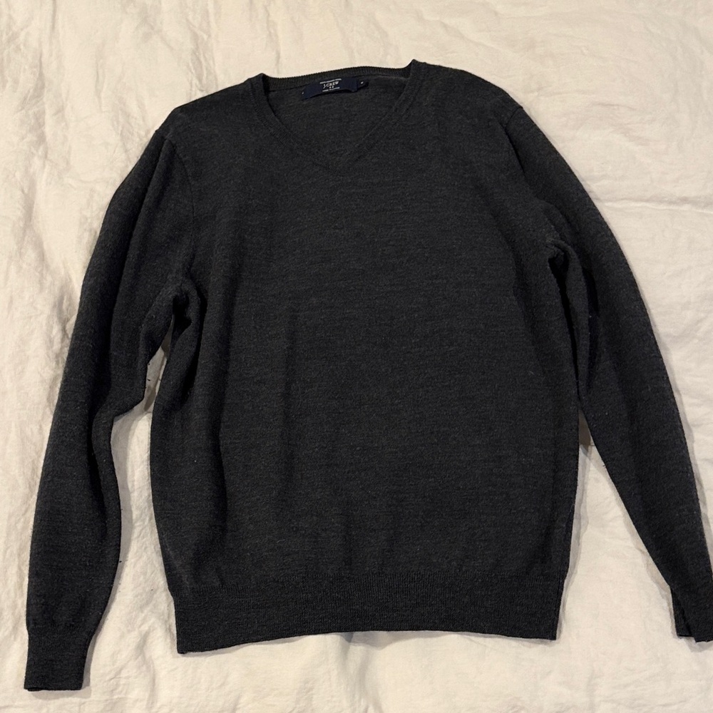 J. Crew Charcoal V-Neck Sweater